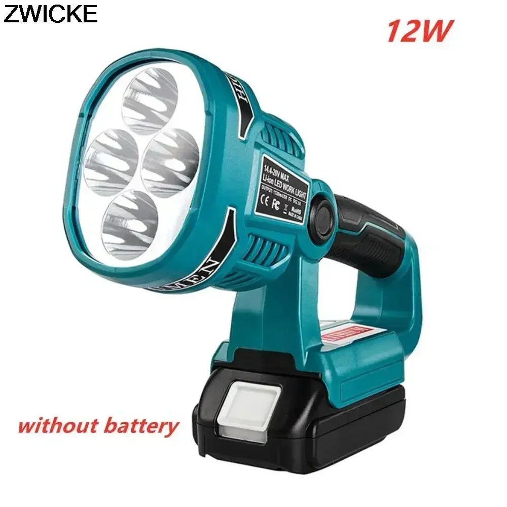 12W Household USB Portable Light Flashlight Worklight Bedroom Light for Makita Power Tool Charger 14.4-18V Li-Ion Battery