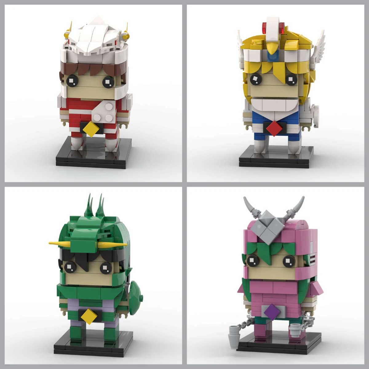 

Японская аниме-серия, экшн-фигурки, строительные блоки, MOC Saints Seiyaed Hyogas Athena Ikki Shiryus, мультяшная кукла, модель, детские игрушки, подарок