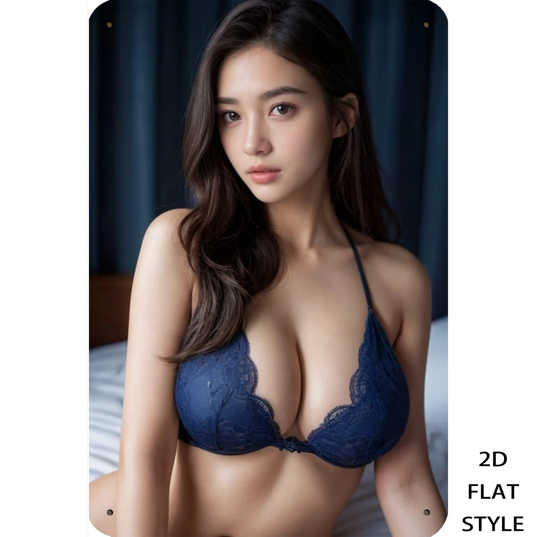 

Blue Lace Lingerie Metal Wall Art Vintage Iron Sign Home Decor