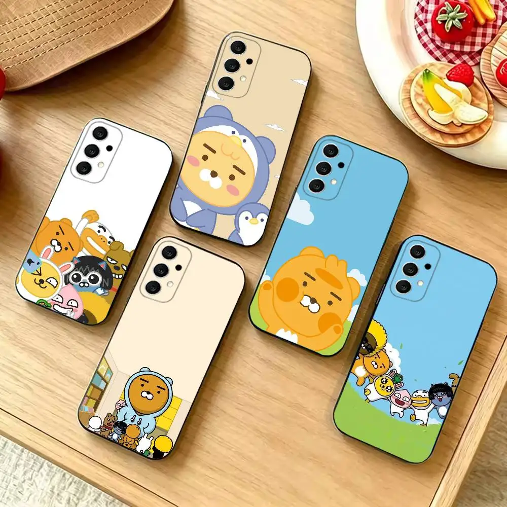 Cute K-Kakao Friends Slim Shockproof Black Phone Case, Compatible with Samsung S20-S26,Note20,Ultra,Plus,FE,Lite