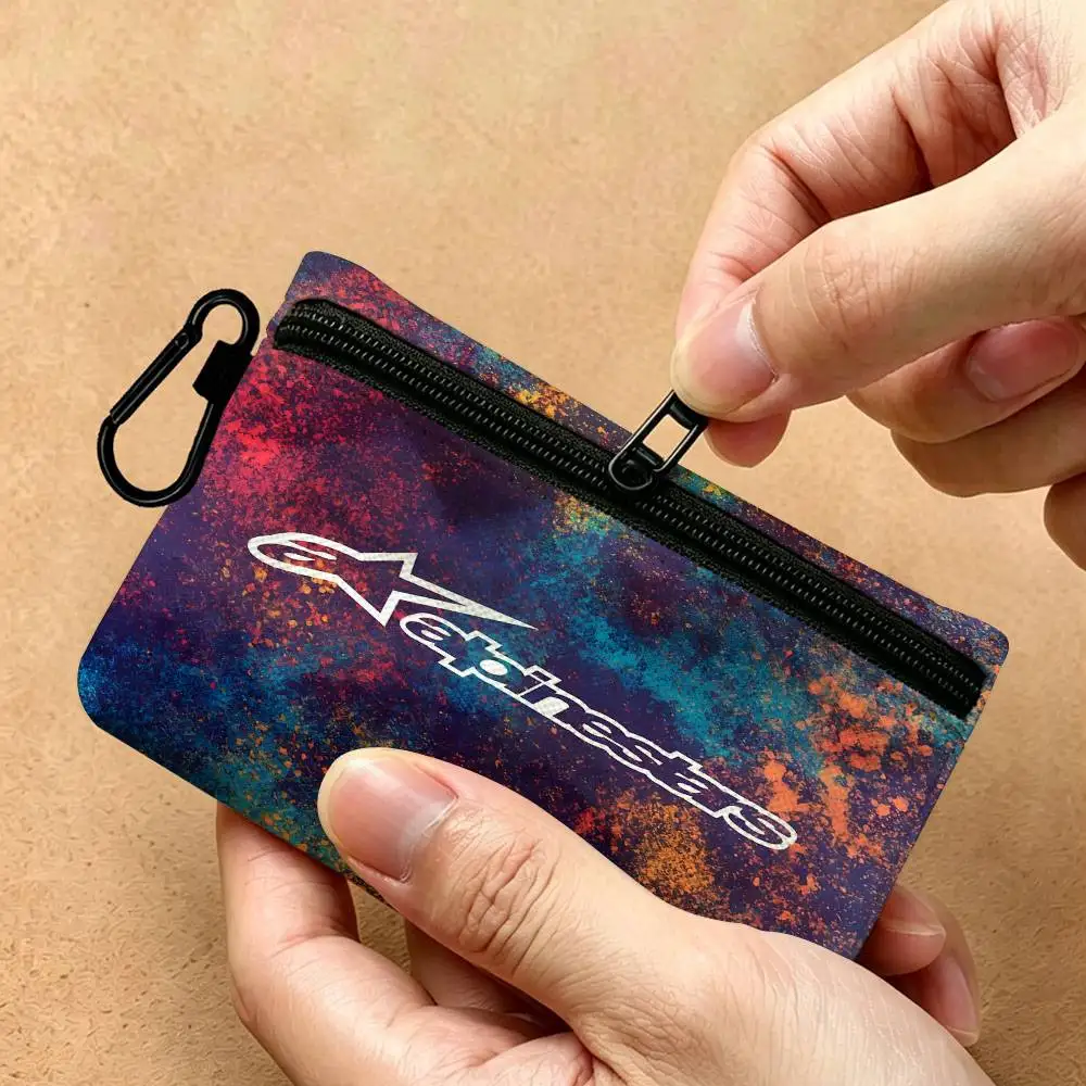Alpinestars Logo Multifunktionale Oxford-Stoff Kleine Tasche mit Haken Mini-Münzbörse Ohrhörer-Aufbewahrungstasche – Detail 5