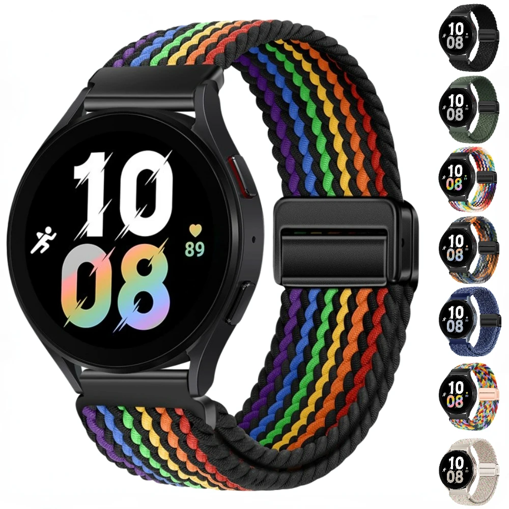 20mm 22mm Nylon Loop Strap For Samsung Galaxy 4 5 6 44mm 40mm/Classic/5 Pro/Gear S3 Bracelet for Huawei Watch GT 4 3 2 Pro 46mm