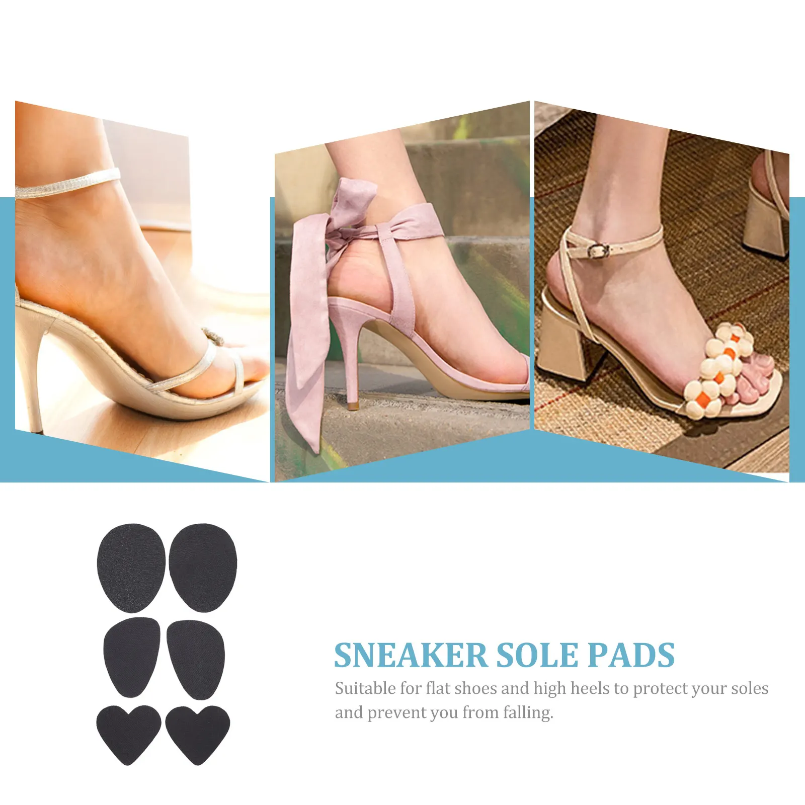 

2Pcs Non- Shoe Strong Rubber Anti-Skid Pads for Flat Shoes High Heels Sole Shoe Accessories