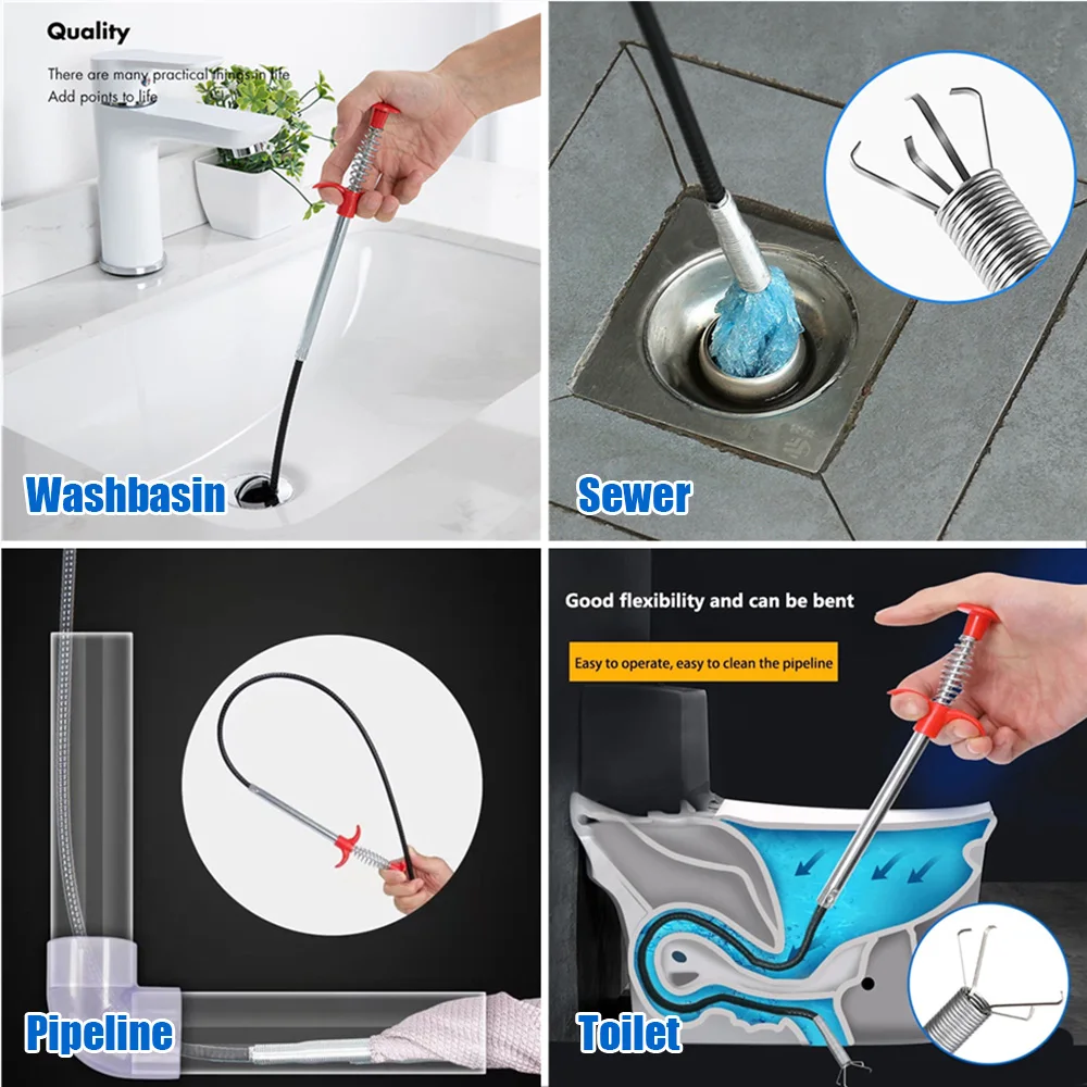 Multi Cleaning Claw Sewer Pipe Hair Catcher Kitchen Sink Cleaning Tools Hair Clog Remover Grabber for Shower Drains Bath Basin