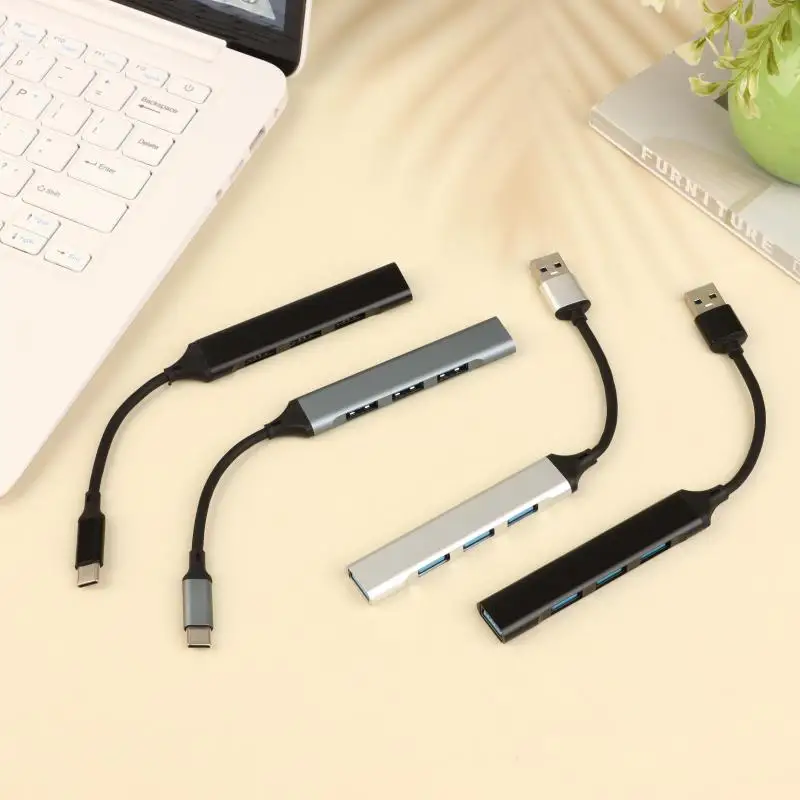 1 шт., компьютерные аксессуары, концентратор USB 3.0, USB-концентратор, 4 порта, высокоскоростной разветвитель типа C, 5 Гбит/с, многопортовый концентратор, 4 порта USB 3.0 2.0