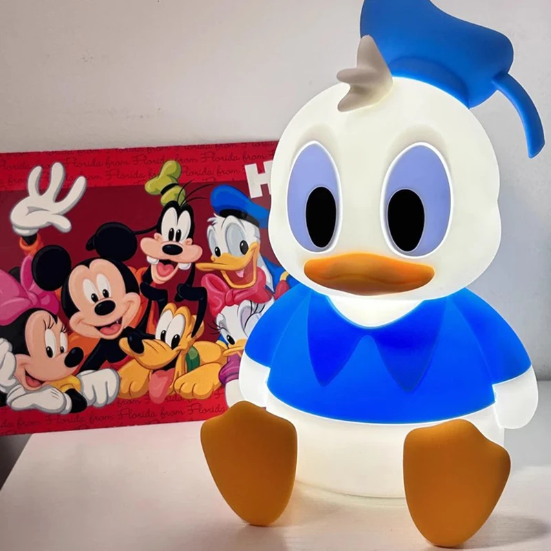 Disney Donald Duck Night Light Atmosphere Light Bedside Sleep Bedroom Pat Light Children Kawaii Eye Protection Lamp Xmas Gifts