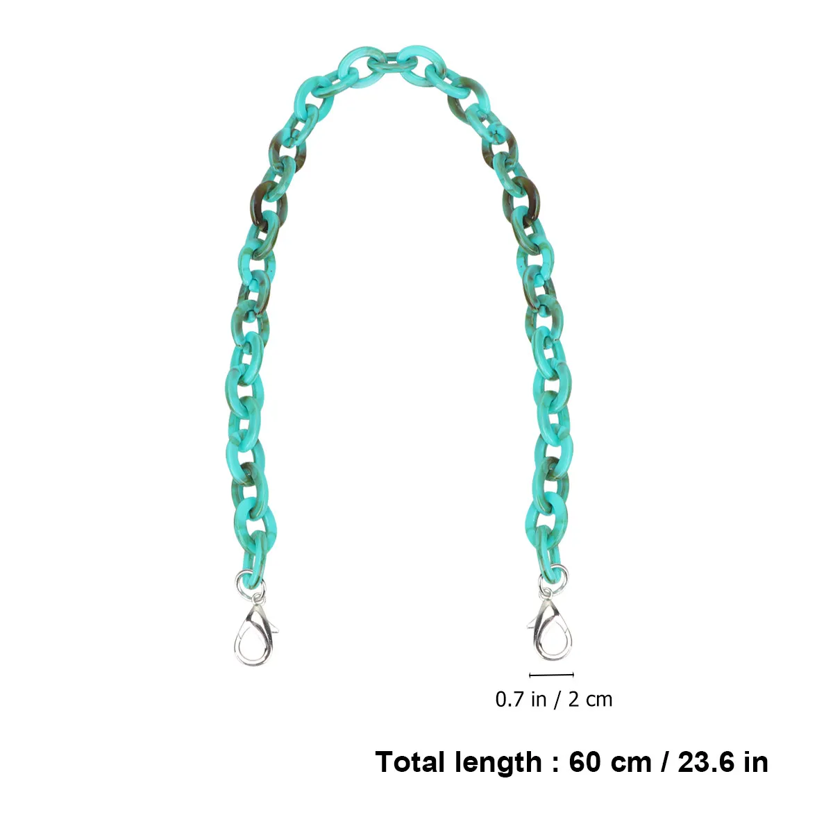 60cm Acrylic Bag Chain with Alloy Buckles Shiny Polished Finish for DIY Tote Handbags Green Bag Chains Handbag Replacements