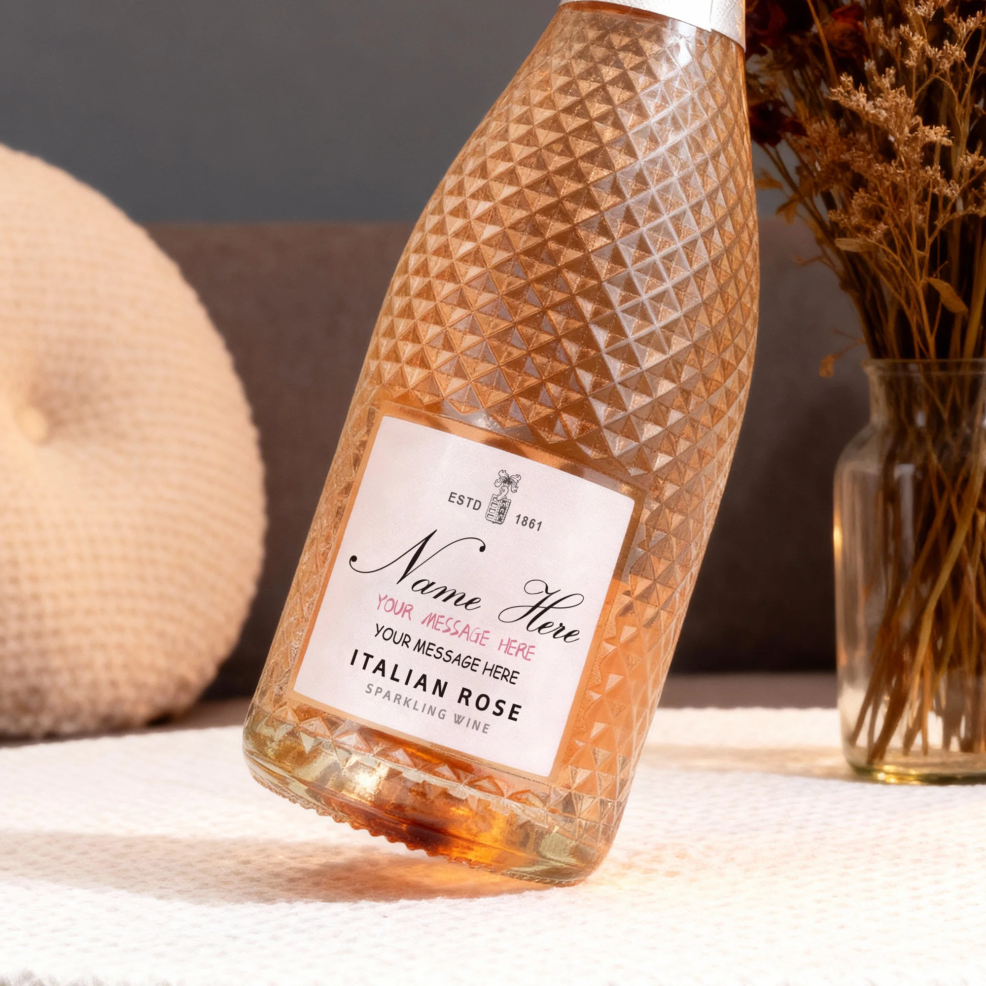 Etiqueta de vino champán Prosecco personalizada, pegatinas de vino personalizadas para Navidad, boda, cumpleaños, Baby Shower, despedida de soltera