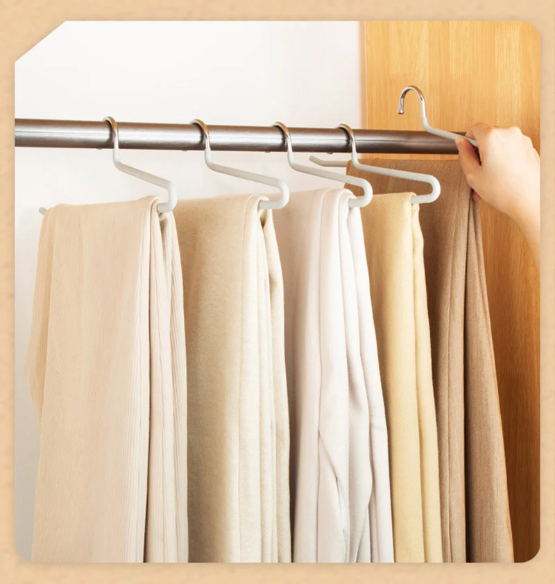 10Pcs Pants Slack Trousers Hangers,Durable Anti-Rust Chrome Metal Hangers Ended Design for Easy-Slide Pant,Jeans,Skirt,Slacks