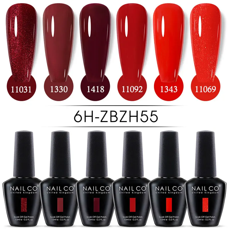 NAILCO 15ml 6 Pçs/set Gel Unha Polonês Conjunto Outono Inverno Café Cor Série Semi Permanente UV Gel Chocolate Nail Art Gel Kit