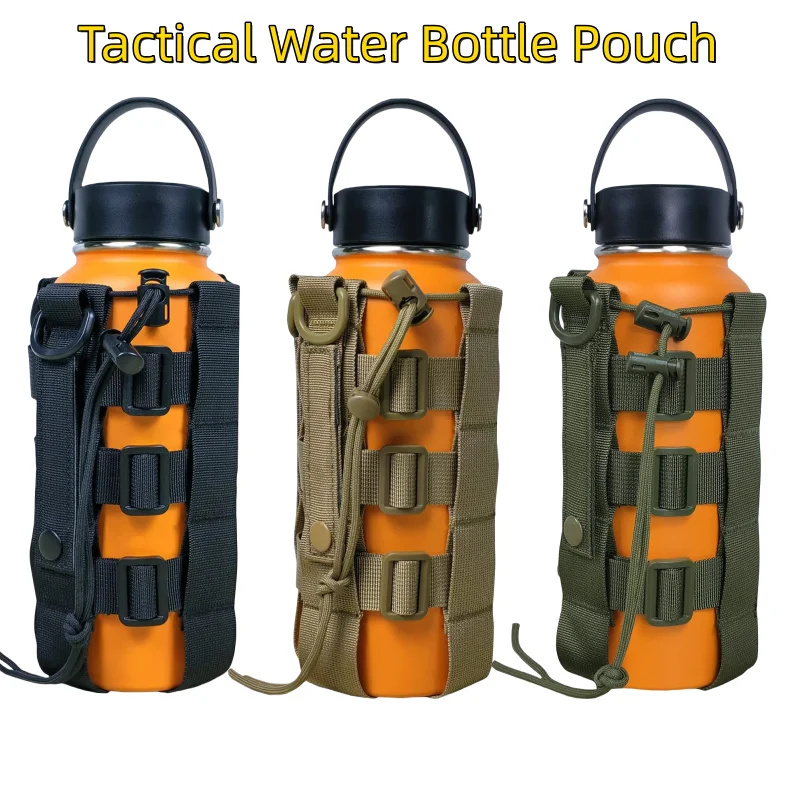 

1 шт. тактическая сумка для бутылки Molle, держатель для бутылки с водой, черная/коричневая/зеленая сумка для бутылки с водой для спорта на открытом воздухе, Походов, Кемпинга