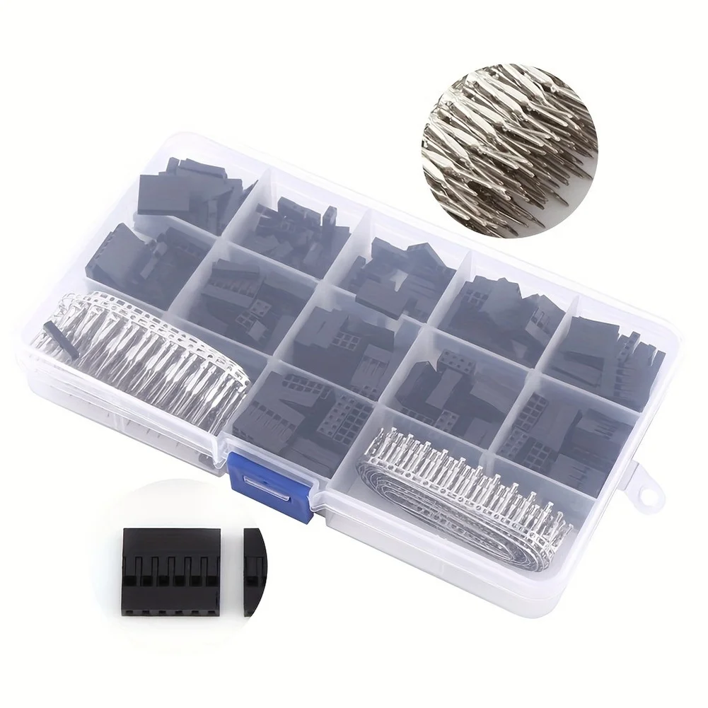 310/620 قطعة دوبونت موصل 2.54 مللي متر دوبونت كابل سلك توصيل معزز دبوس رأس ذكر تجعيد دبابيس وأنثى دبوس موصل طرفي #3