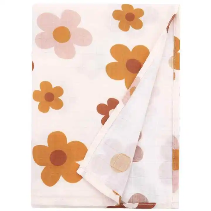 Bear Print Organic Baby Swaddle 6