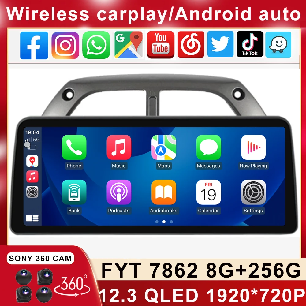 

Автомобильный стереопроигрыватель, 12,3 дюймов, QLED для Toyota RAV4 RAV 4 2001 2002 2003 2004 2005 2006 Android, мультимедийный видеоплеер, головное устройство Carplay Auto