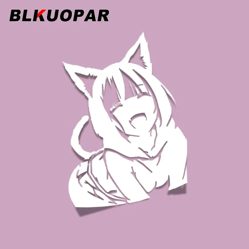

BLKUOPAR For Sexy Cat Ears Girl Lying Down Car Stickers Car Goods Vinyl Waterproof Decal Air Conditioner Personality Decoration