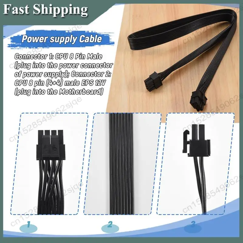 

-ABKM CPU 8 Pin To 4+4 Pin ATX Power Supply Cable 8Pin To 8Pin For Corsair For COOLER MASTER And So On Modular Power Supply