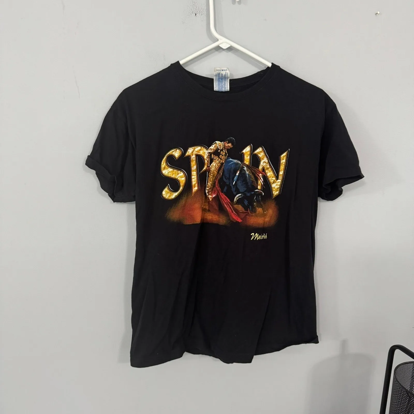 تي شيرت كلاسيكي لمصارعة الثيران مدريد إسبانيا 100% قطن تي شيرت التراث الثقافي لعشاق الاسبان ومتجمع الملابس الرجعية