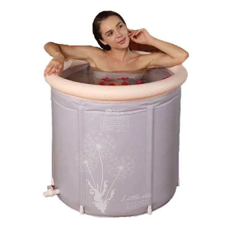 Portable Bathtub, Foldable Soaking Bath Tub, Eco-friendly Adult Bathroom Foldable Tub for Small Space Hot Ice Bath Spa Tub