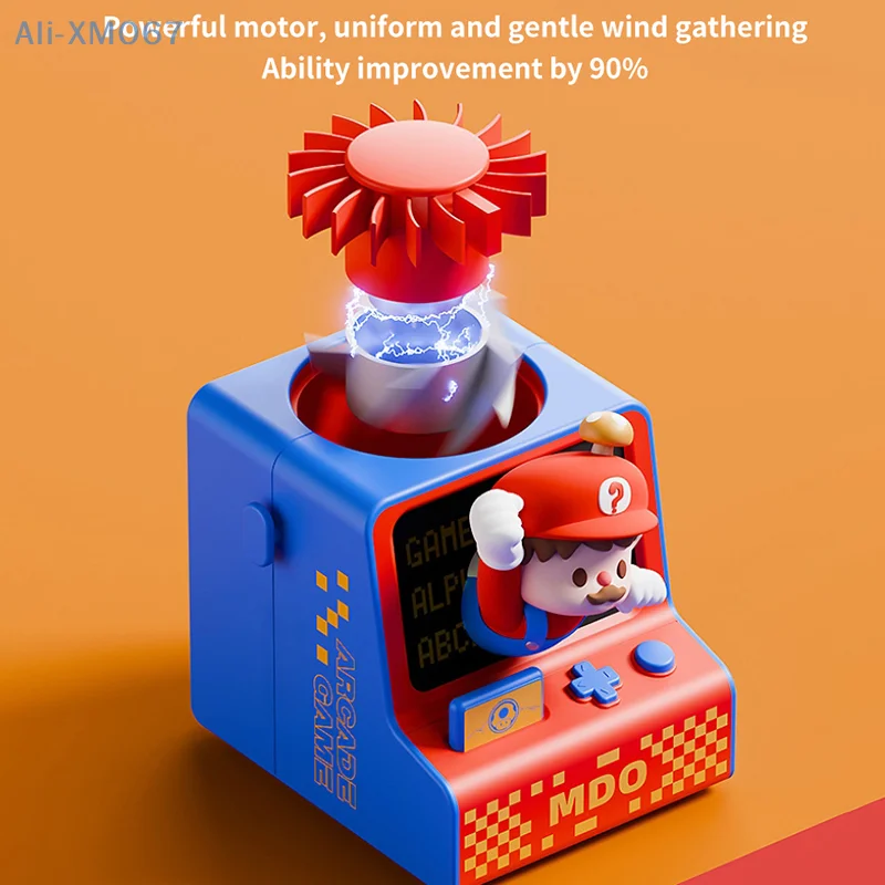Criativo dos desenhos animados chapéu máquina de jogo sem folhas pescoço-pendurado ventilador de terceira velocidade estudantes e crianças portátil usb mini ventilador de carregamento