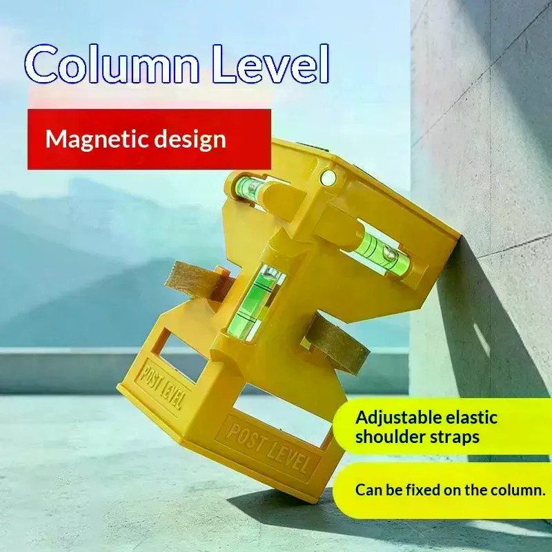 Column Level, Adjustable Folding Column Level With Elastic Ring Level, Suitable For Pipeline Tree Columns Magnetic