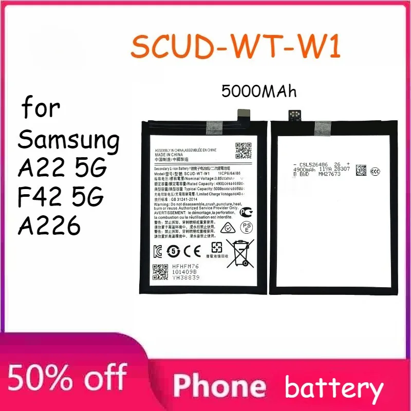 Scud-wt-w1 5000mAh Battery for SCUD-WT-W1 NVT-WT-N30 SCUD-WT-N21 SCUD-WT-N6 A22 5G/F42 5G/A226 Mobile Phone Parts