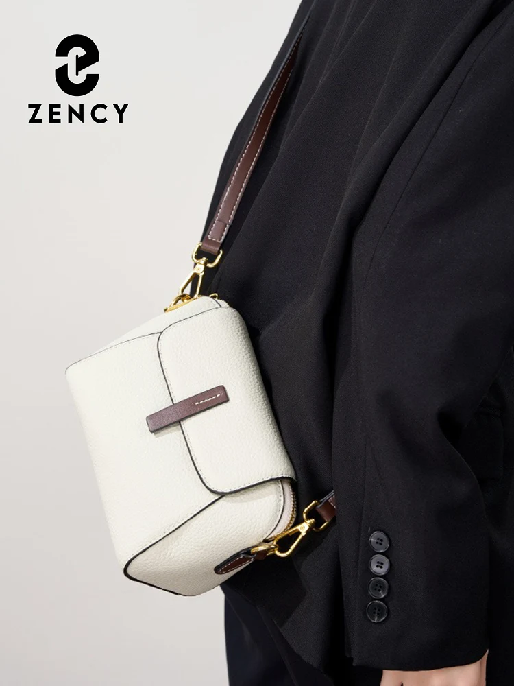 

Стильная простая сумка через плечо Zency из натуральной кожи, женская дизайнерская сумка через плечо с вместительными карманами для повседневной работы, сумки-портфели