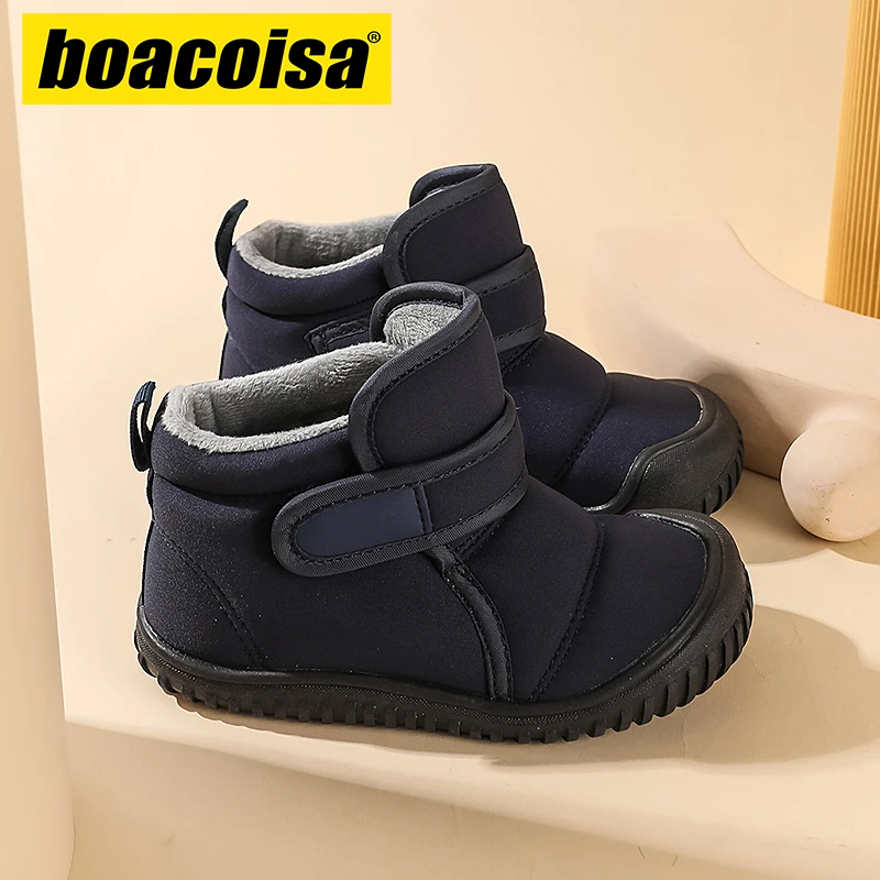 Kids Winter Snow Short Boots Outdoor Non-slip Waterproof Soft Plush Shoes For Girls Boys Warm Waterproof Children's Sneakers - view 4