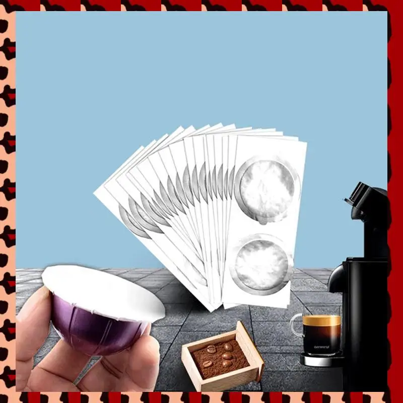 

A72P 1000PCS 62MM Disposable Coffee Capsule Seals Foils Cream Foam Coffee Filter Lid Sticker For Nespresso Vertuo