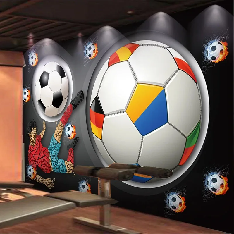 Custom Any Size 3D Abstract Soccer Background Wallpaper For Bedroom Walls Decorative Painting Papel De Parede Home Décor Tapety
