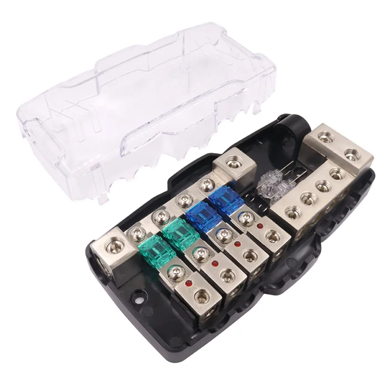 

A96I-Car Audio Stereo Holder Fuse Block Fuse Box Car Audio Stereo Multi‑Functional 4 Way Distribution Holder For SUV ATV UTV