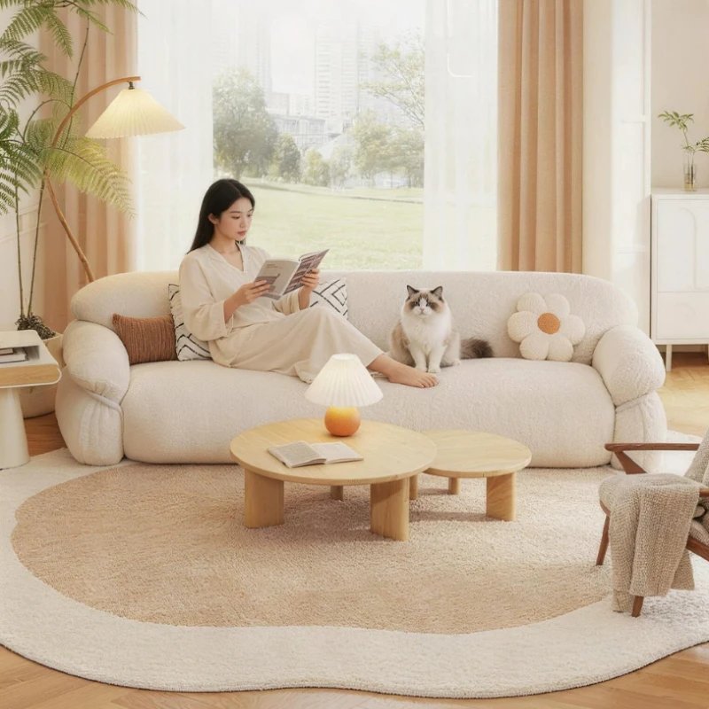 

Cream Style Carpets for Living Room French Light Luxury Bedroom Decor Carpet Fluffy Soft Bedside Rug Home Anti-slip Floor Mat