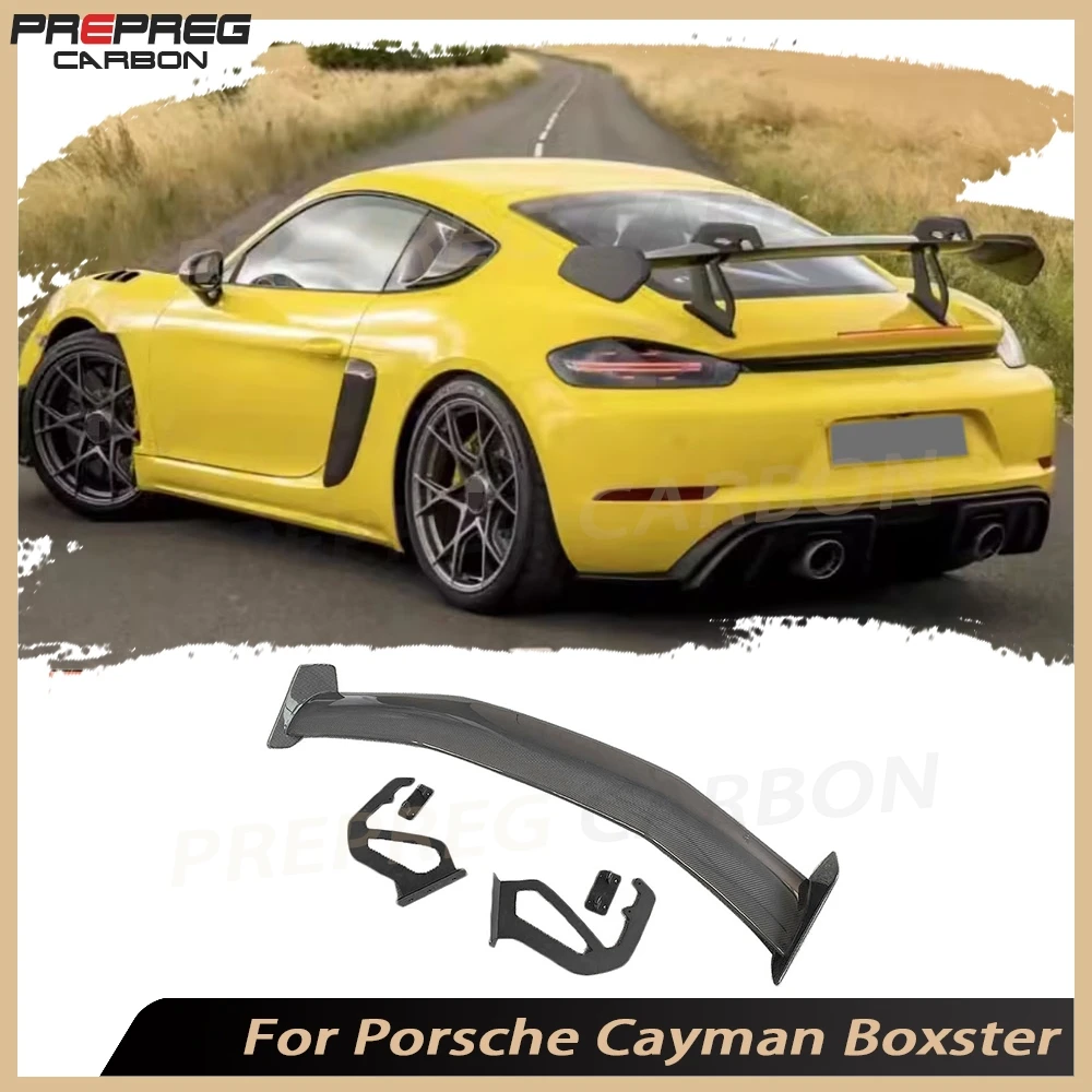 

Car Racing Spoiler Rear Trunk Spoiler Wing Body Kits for Porsche Cayman Boxster 981 986 987 718 GT4 GTRS 2013+ FRP Accessories