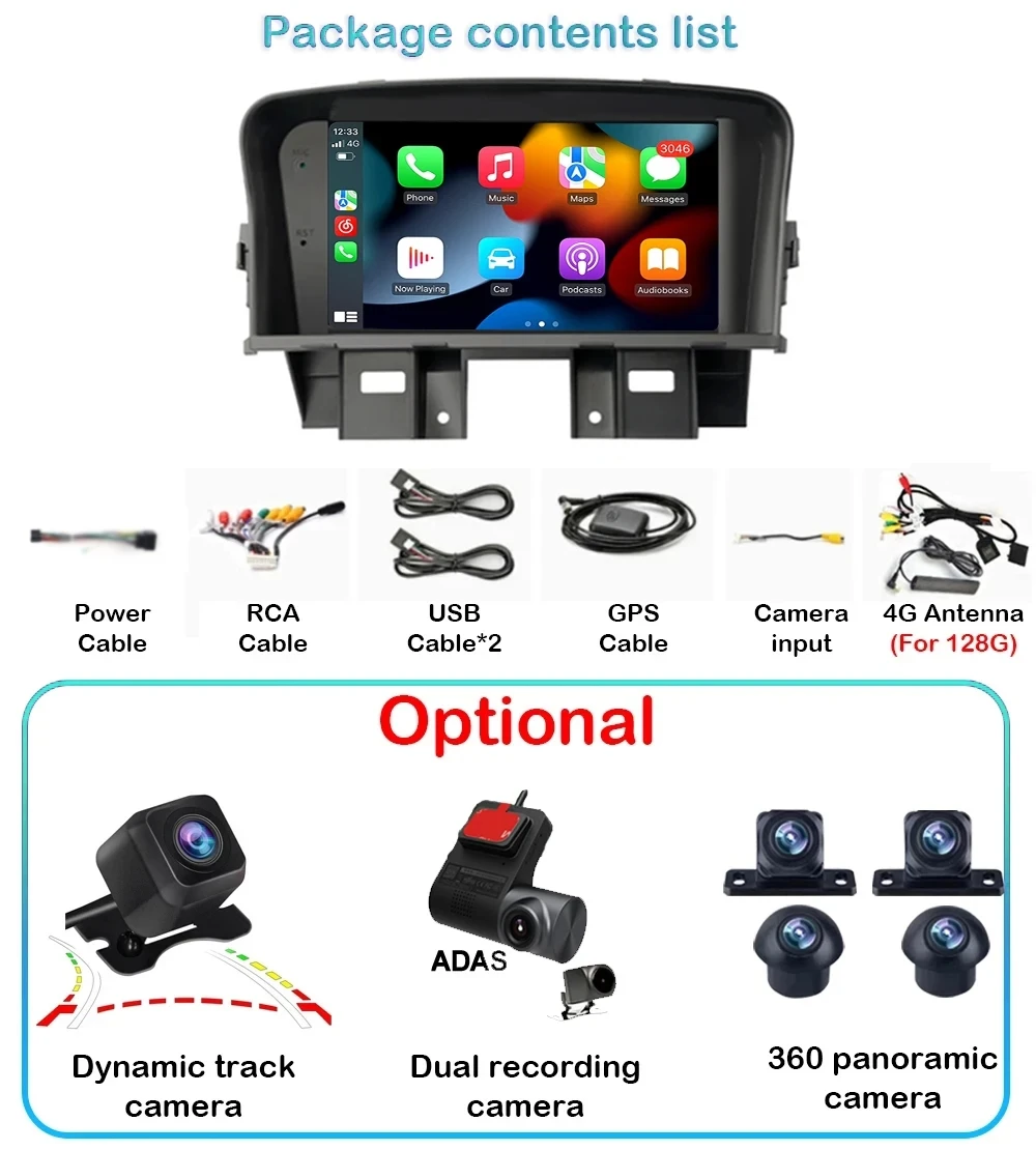 Android 13 Voor Chevrolet Cruze J300 2008-2014 Auto Multimedia Speler Automatische Navigatie Stereo Head Unit 5G Wifi Carplay Dsp 7 Inch