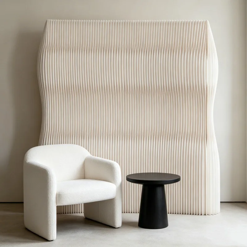Paper Partition Screen Office Curve Arc Simple Clothing Store Baffle Restaurant Room Exhibition Exhibition Light Curve