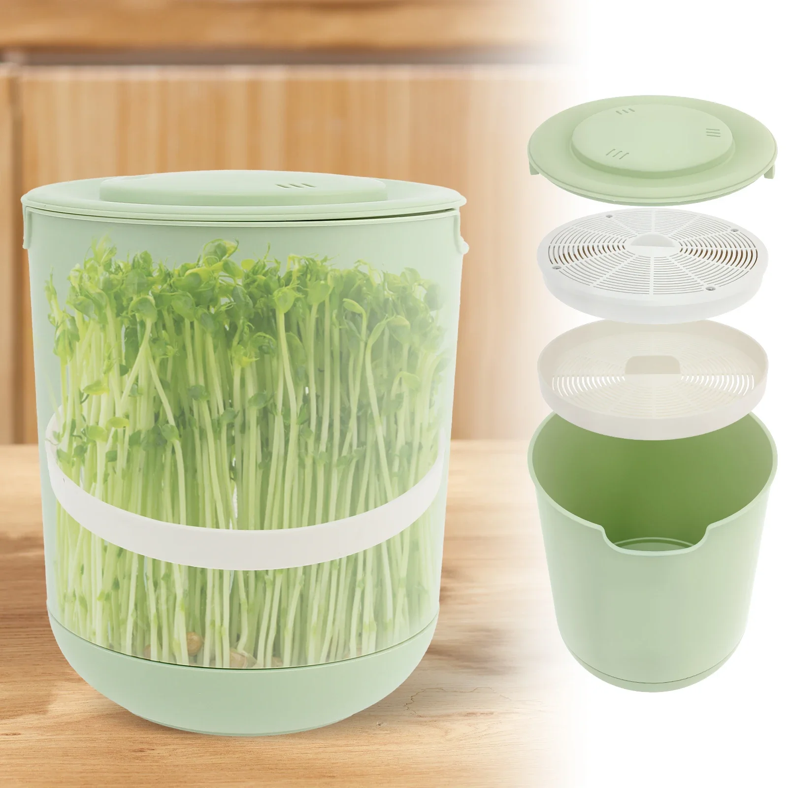 

Plastic Bean Sprouts Machine Double Layers Auto Bean Sprouts Maker Multipurpose Automatic Bean Sprout Box for Soybeans Mung