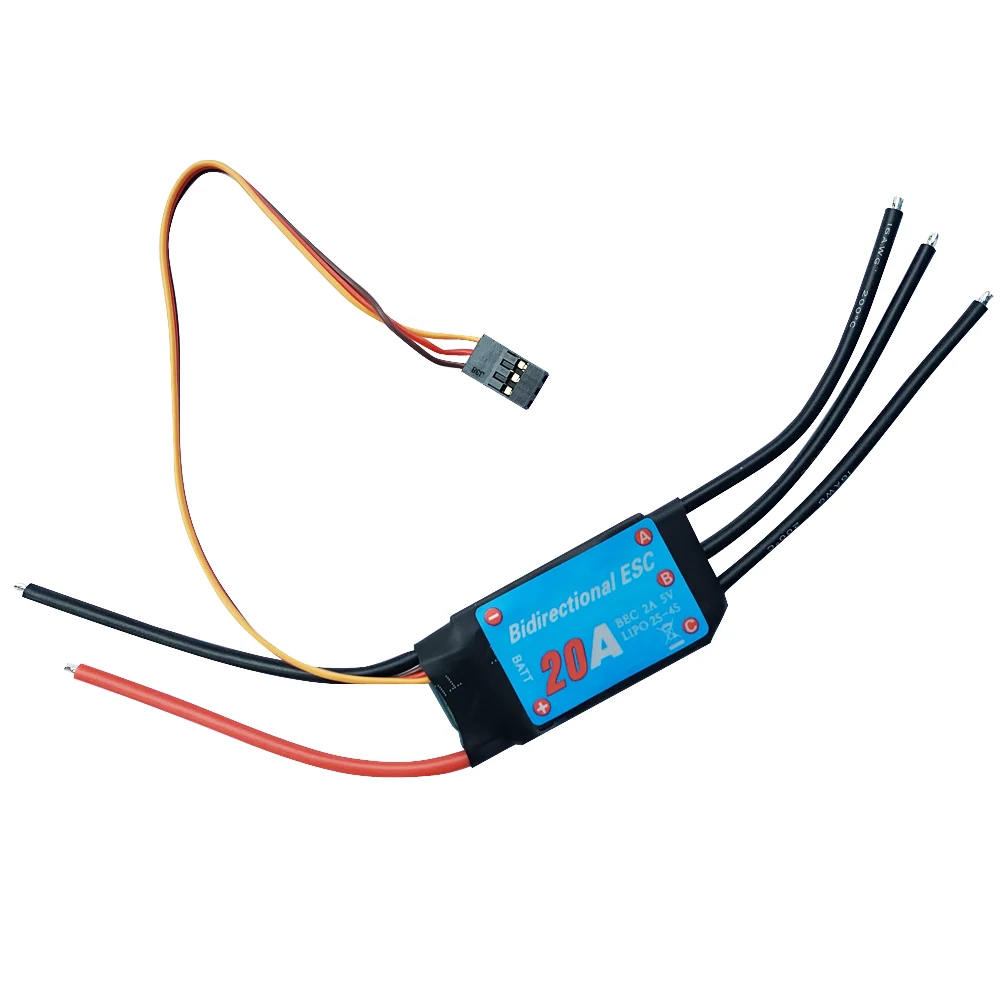 20A Bidirectional Brushless ESC for Remote Control Ship Pneumatic Underwater Propeller Electronic Speed Controller