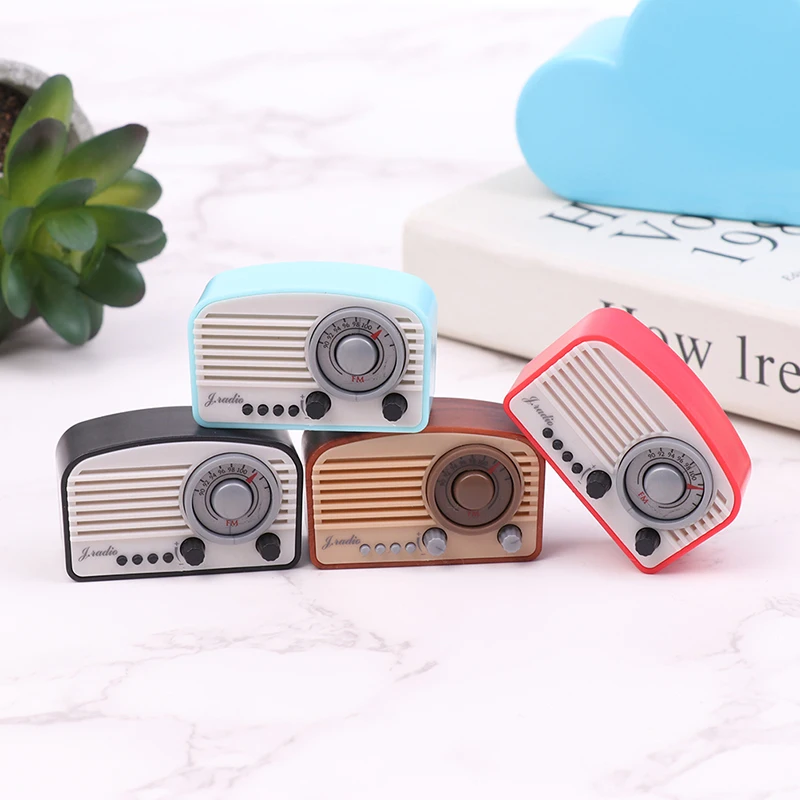 1pc Dollhouse Miniature Accessories Retro Radio Simulation Bedroom Decoration Model Toys Winter Gift For Doll House Decoration