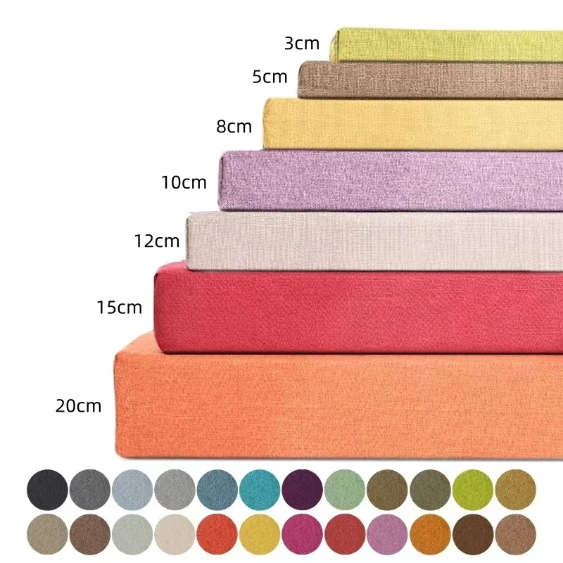 Custom Bench Cushion 50D High Density Sponge Bay Window Pad Sofa Chair Seat Long Mattress Garden Swing Shoe Box Backseat Pillow