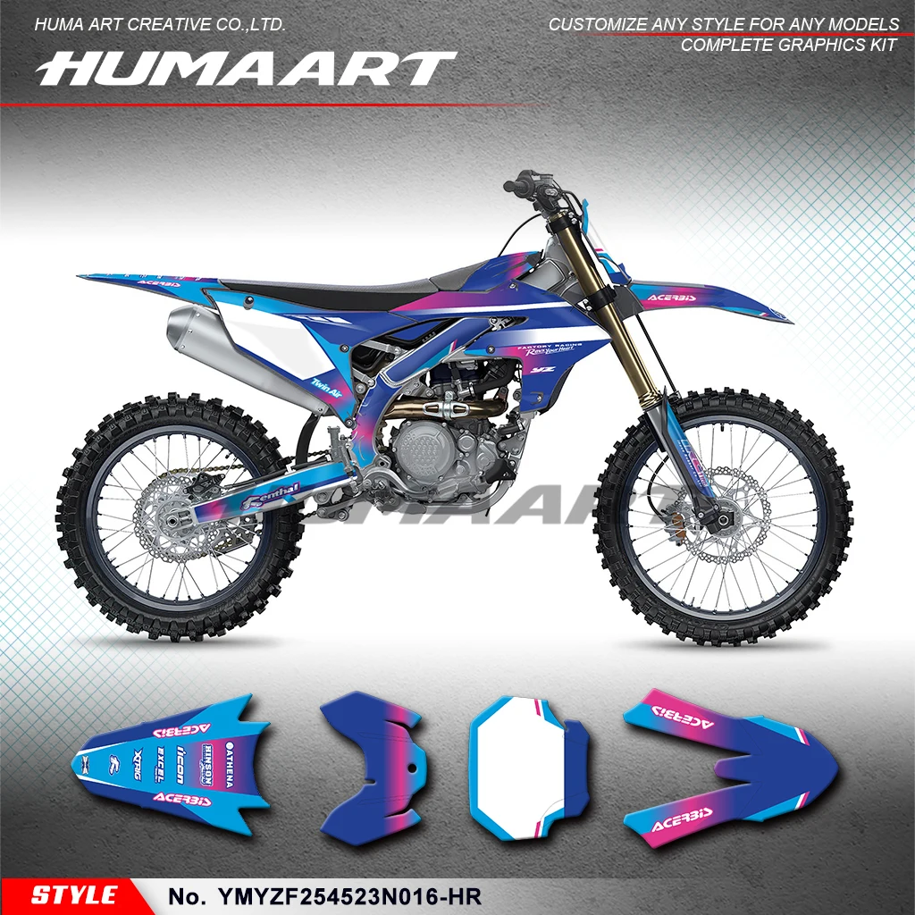 HUMAART Dirtbike Graphics Racing Sticker for YAMAHA YZ450F YZ250F YZF450 YZF250 2023 2024 2025 Restyled, YMYZF254523N016-HR