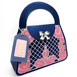 3D Bag Metal Cutting Dies Lattice Pattern Purse Die-cuts Set Scrapbooking DIY Home Decorations Paper Handicraft Gift