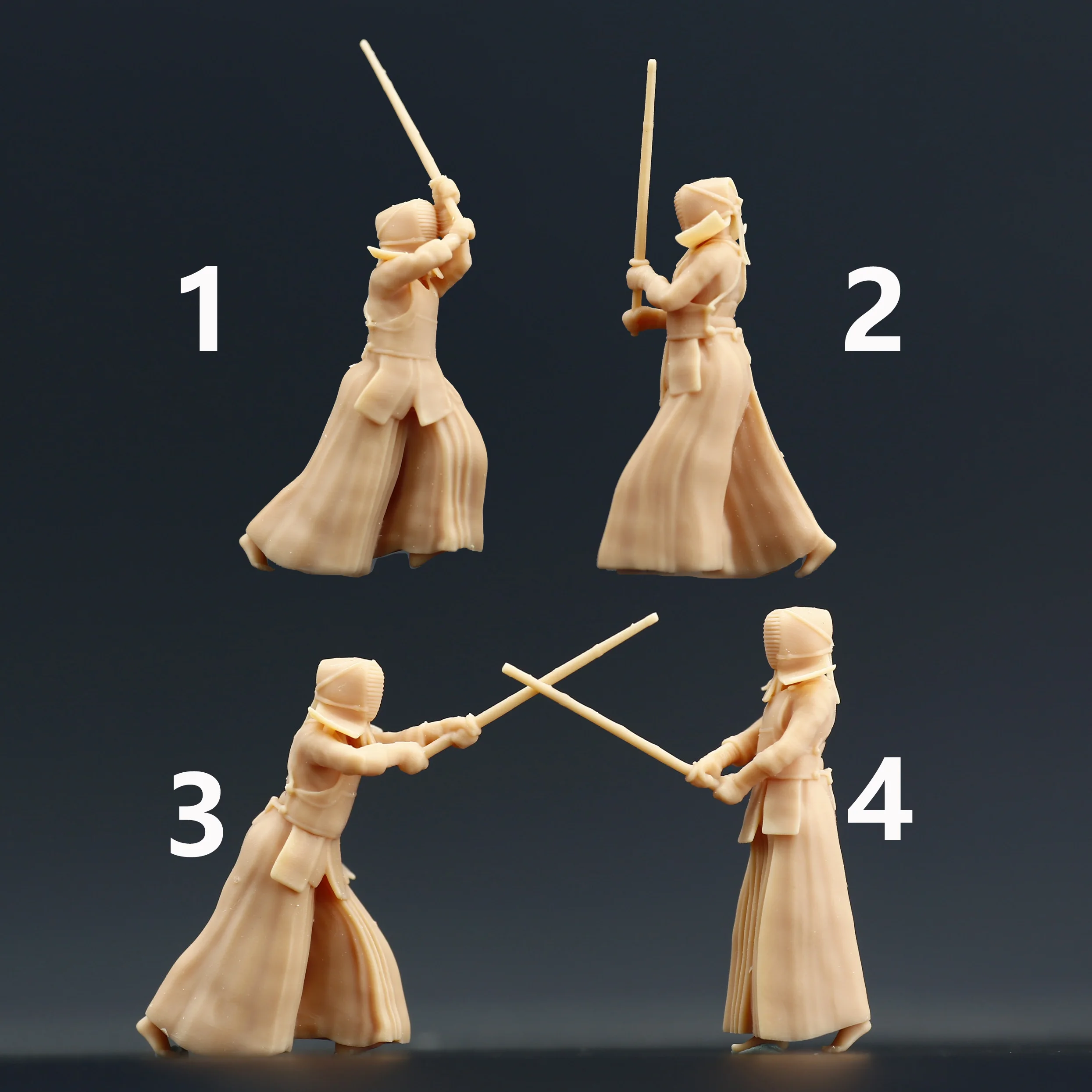 

1:64 1:43 People Model Japanese kendo White Model Need To Be Colored By Yourself