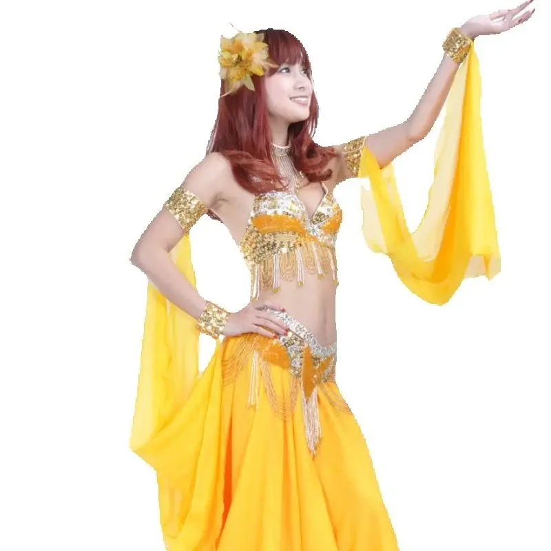 1pcs/lot Belly Dance Costume Accessories Arm Sleeves Wrist Adjustable Chiffon Sleeve Sequins Armbands candy color