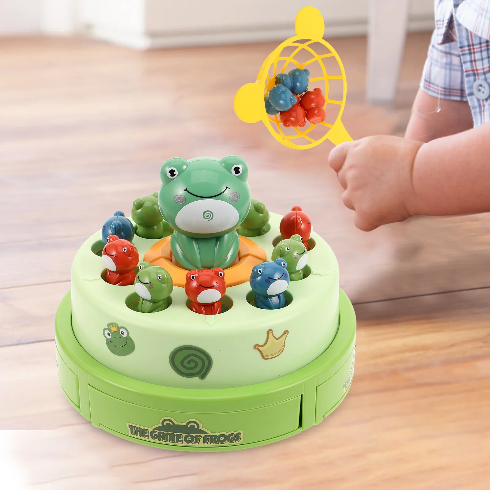 

1Set Frog Bounce Catch Interactive Musical Rotating Desktop Game Kids Indoor Family Party Activity Hand Eye Coordination Play