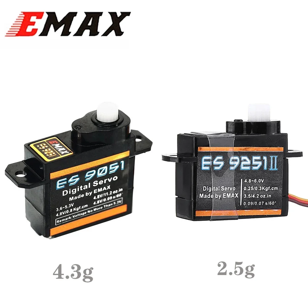 EMAX ES9051 ES9251II 4.3g / 2.5g serwomechanizm cyfrowy plastikowa skrzynia biegów 0.8kg moment obrotowy dla 3D F3P samolot hurtowy Dropship