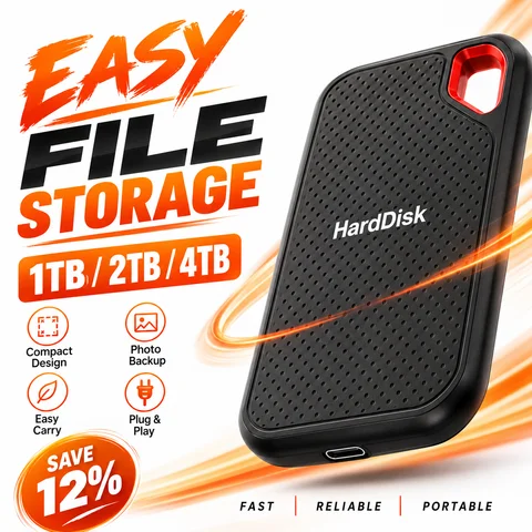 1TB 2TB Portable SSD USB Type-C External Storage Drive for Laptop Mac PC Smartphone