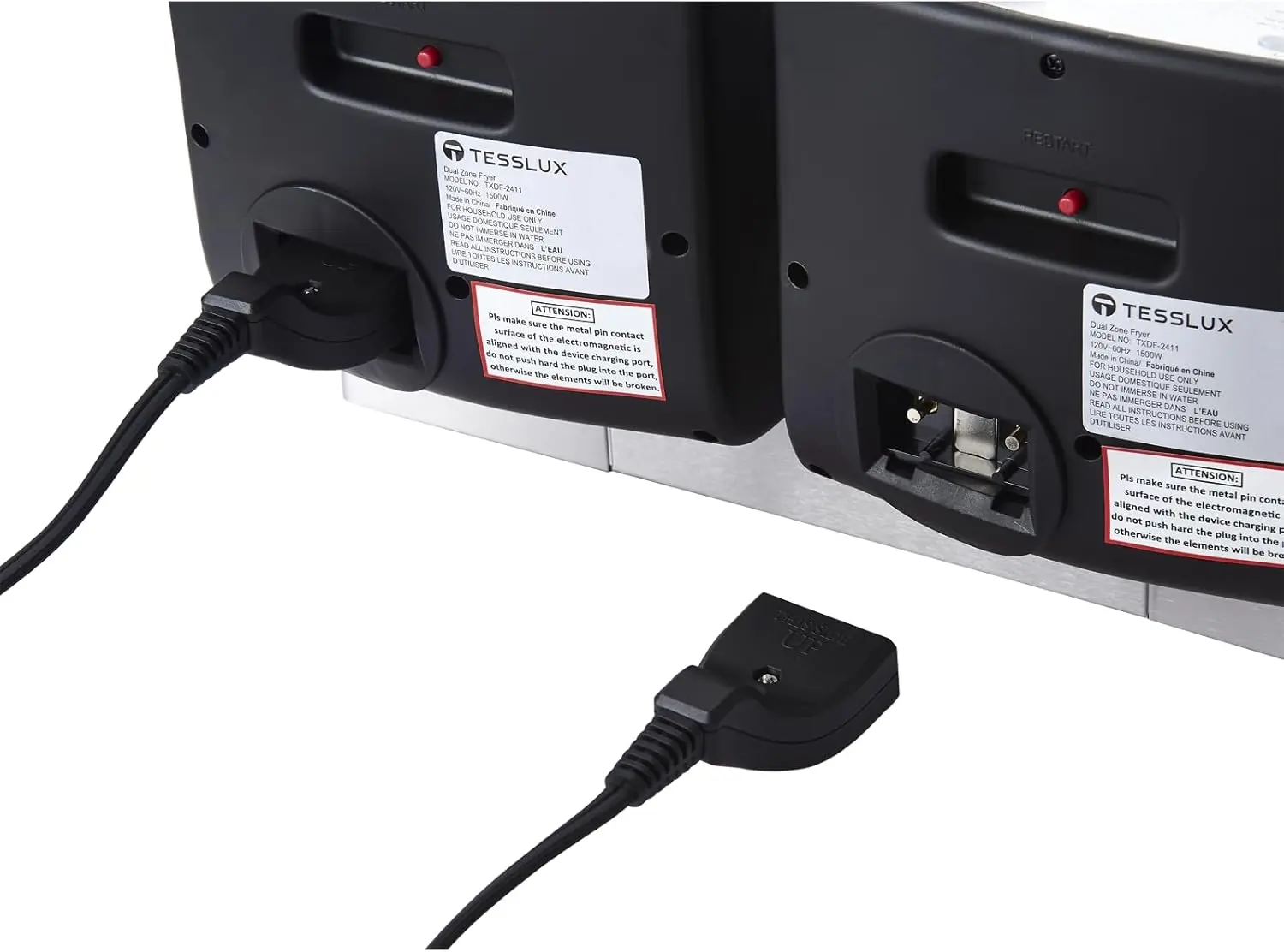 Fryer with Basket - 3000W Dual Zone Electric Deep Fryer for Home Use with Lid, Stainless Steel, Adjustable Temperature, Overheat