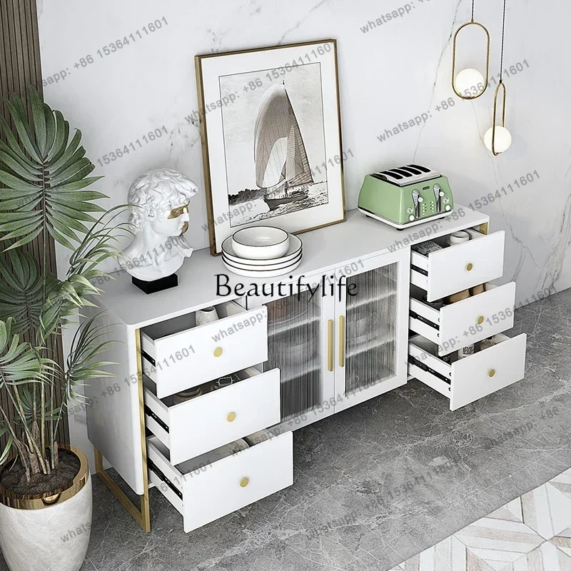 Customizable Light Luxury Sideboard Cabinet Simple Living Room Storage Entrance Cabinet Nordic Restaurant Tea Storage Cabinet