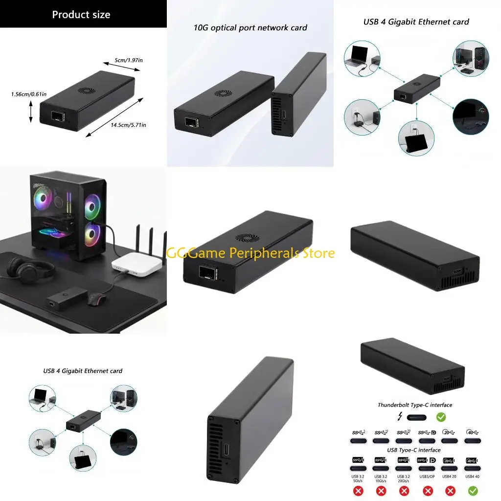 

Сетевые адаптеры Gigabit Ethernet U55B USB4 10G 4, совместимые для ноутбуков