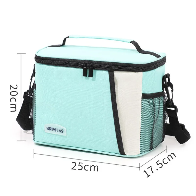 Ein Muss im Winter! Dopamin-Farbige Picknick-Kühltasche, Diagonal über die Schulter, Quadratische Lunchtasche, Tragbar für unterwegs, Verdickte Aluminiumfolie – Detail 16