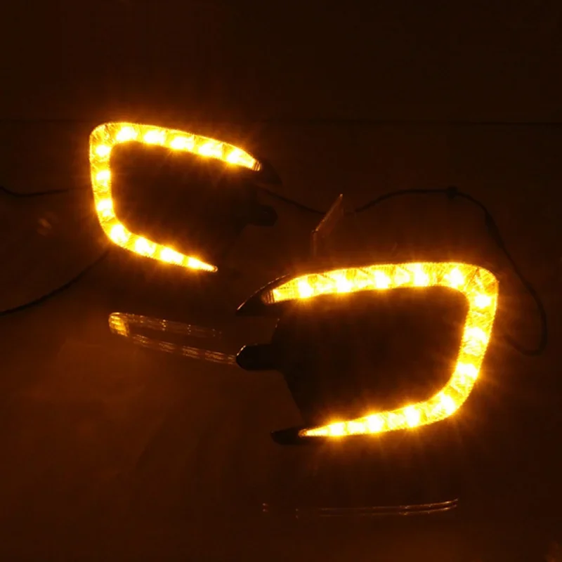 LED Daytime Running Light For Mitsubishi Montero Pajero Sport 2013 2014 2015 Turning Yellow Car Headlight DRL gift for father view 6